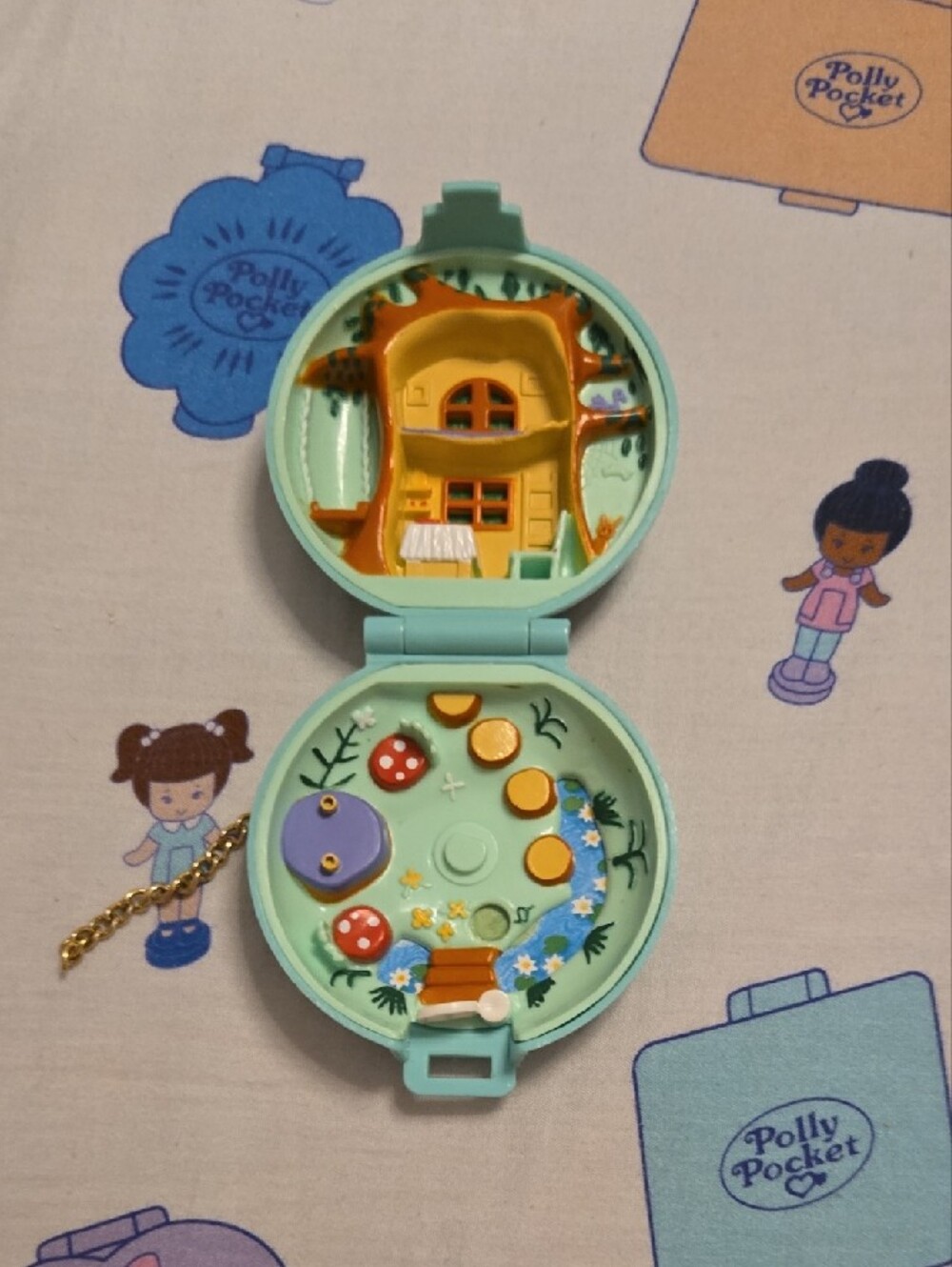 🌿VTG 1992 Polly Pocket Jeweled Forest Compact Only EUC🌳✨